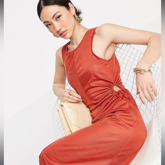 Mango cut out tie midi dress - Picture 2 of 7